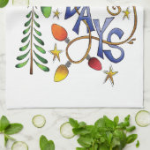 Niedliche Weihnachten, Lichter und Sterne mit Urla Geschirrtuch (Gefaltet)