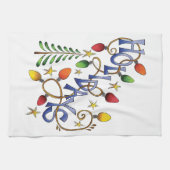 Niedliche Weihnachten, Lichter und Sterne mit Urla Geschirrtuch (Horizontal)