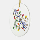 Niedliche Weihnachten, Lichter und Sterne mit Urla Keramikornament (Links)