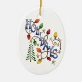 Niedliche Weihnachten, Lichter und Sterne mit Urla Keramikornament (Vorne)