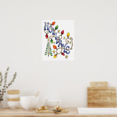 Niedliche Weihnachten, Lichter und Sterne mit Urla Poster (Küche)