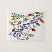 Niedliche Weihnachten, Lichter und Sterne mit Urla Puzzle (Horizontal)