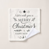 Niedliche Weihnachten Minimalistisch Doodle Handtu Badhandtuch Set (Waschlappen)