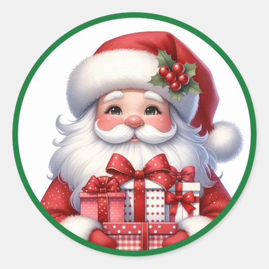 Niedliche Weihnachten mit Geschenken Runder Aufkleber (Vorderseite)