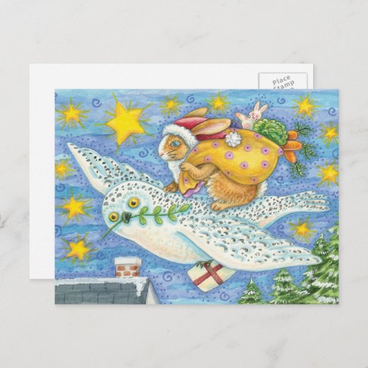 Niedliche Weihnachten mit Rabbit als Weihnachtsman (Vorne/Hinten)