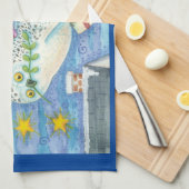 Niedliche Weihnachten mit Rabbit als Weihnachtsman Geschirrtuch (Viertel Falte)