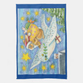 Niedliche Weihnachten mit Rabbit als Weihnachtsman Geschirrtuch (Vertikal)