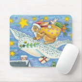 Niedliche Weihnachten mit Rabbit als Weihnachtsman Mousepad (Mit Mouse)
