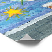 Niedliche Weihnachten mit Rabbit als Weihnachtsman Poster (Ecke)