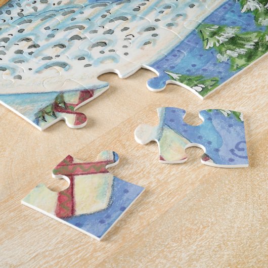 Niedliche Weihnachten mit Rabbit als Weihnachtsman Puzzle (Seite)