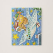 Niedliche Weihnachten mit Rabbit als Weihnachtsman Puzzle (Vertikal)