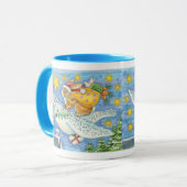 Niedliche Weihnachten mit Rabbit als Weihnachtsman Tasse (Vorderseite Links)