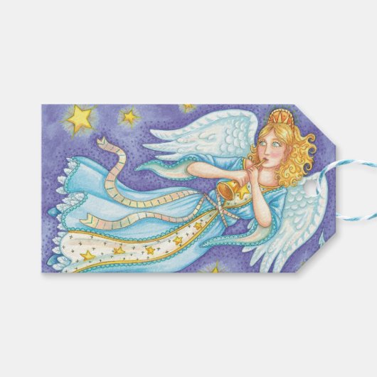 Niedliche Weihnachten, Musiker Engel spielen ihr H Geschenkanhänger (Vorderseite (Horizontal))