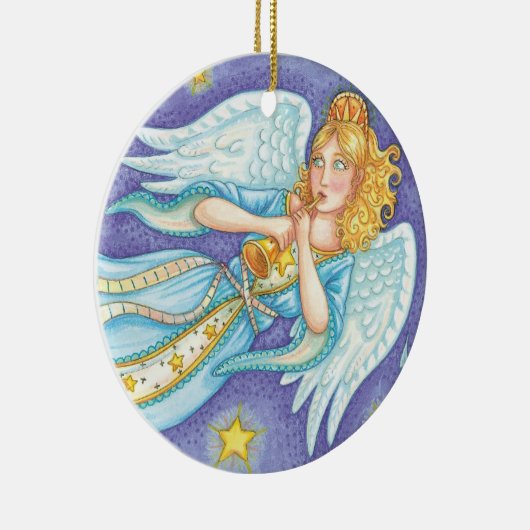 Niedliche Weihnachten, Musiker Engel spielen ihr H Keramik Ornament (Rechts)