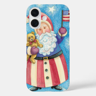 Niedliche Weihnachten, Patriotischer Weihnachtsman iPhone 16 Hülle