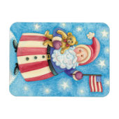 Niedliche Weihnachten, Patriotischer Weihnachtsman Magnet (Horizontal)