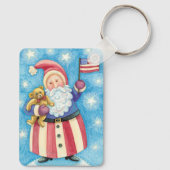Niedliche Weihnachten, Patriotischer Weihnachtsman Schlüsselanhänger (Rückseite)