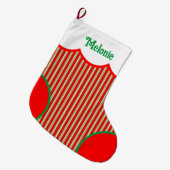 Niedliche Weihnachten Personalisiert gestrichen Großer Weihnachtsstrumpf (Vorderansicht (hängend))