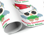 Niedliche Weihnachten Personalisiert Roter Grüner Geschenkpapier (Rolleneckpunkt)