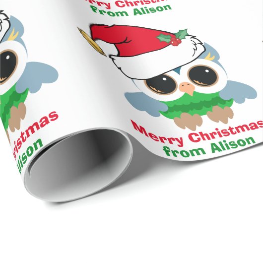 Niedliche Weihnachten Personalisiert Roter Grüner  Geschenkpapier (Rolleneckpunkt)