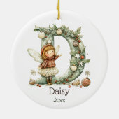 Niedliche Weihnachten Personalisierter Urlaub Keramik Ornament (Hinten)