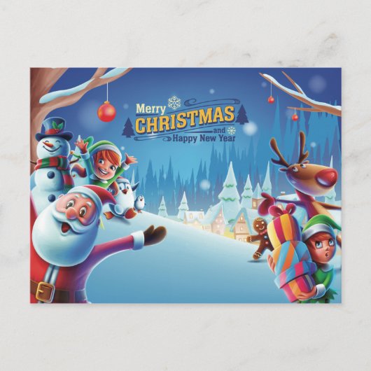 Niedliche Weihnachten Postkarte (Vorderseite)