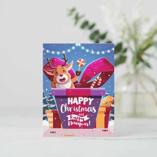 Niedliche Weihnachten Postkarte (Stehend Vorderseite)