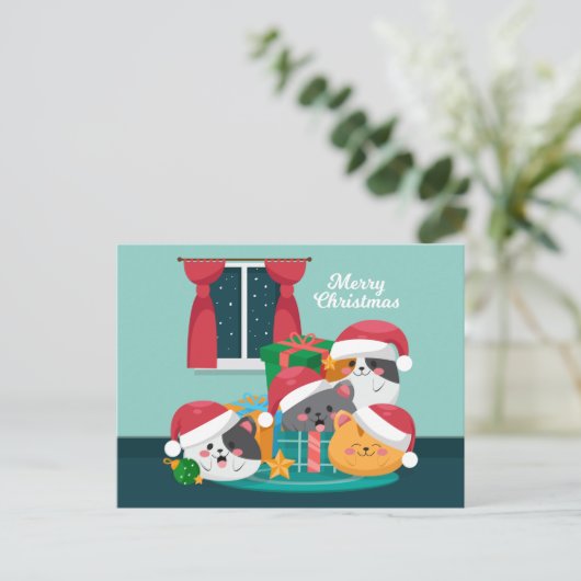 Niedliche Weihnachten Postkarte (Stehend Vorderseite)