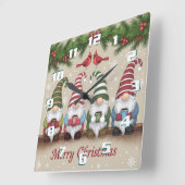 Niedliche Weihnachten Quadratische Wanduhr (Winkel)