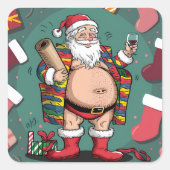 Niedliche Weihnachten Quadratischer Aufkleber (Vorderseite)