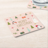 Niedliche Weihnachten Rechteckiger Pappuntersetzer (angewinkelt)
