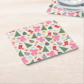 Niedliche Weihnachten Rechteckiger Pappuntersetzer (angewinkelt)