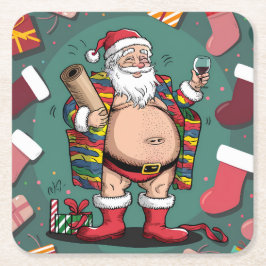 Niedliche Weihnachten Rechteckiger Pappuntersetzer