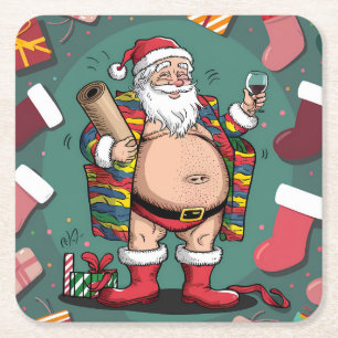 Niedliche Weihnachten Rechteckiger Pappuntersetzer