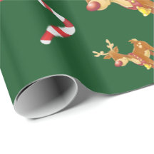 Niedliche Weihnachten Rudolph Candy Cane Pattern G