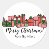 Niedliche Weihnachten Runder Aufkleber (Vorderseite)