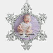 Niedliche Weihnachten Schneeflocken Zinn-Ornament (Vorderseite)