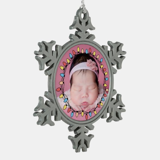 Niedliche Weihnachten Schneeflocken Zinn-Ornament (Links)