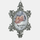 Niedliche Weihnachten Schneeflocken Zinn-Ornament (Links)