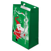 Niedliche Weihnachten, Singen und Tanzen Weihnacht Kleine Geschenktüte (Rückseite Schrägansicht)