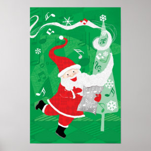 Niedliche Weihnachten, Singen und Tanzen Weihnacht Poster