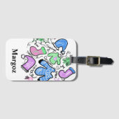 Niedliche Weihnachten Ugly Sweater Doodles Wirbel Gepäckanhänger (Vorderseite (Horizontal))