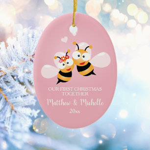 Niedliche Weihnachten und Honey zusammen Keramikornament