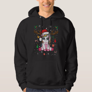 Niedliche Weihnachten Weihnachten Einhorn Hirsch W Hoodie