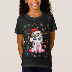 Niedliche Weihnachten Weihnachten Einhorn Hirsch W T-Shirt