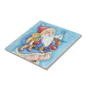 Niedliche Weihnachten, Weihnachtsmann auf Snowball Fliese (Seite)