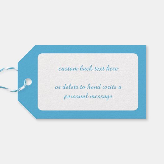 Niedliche Weihnachten, Weihnachtsmann auf Snowball Geschenkanhänger (Rückseite Horizontal)