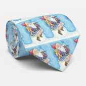 Niedliche Weihnachten, Weihnachtsmann auf Snowball Krawatte (Gerollt)