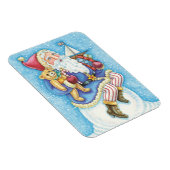 Niedliche Weihnachten, Weihnachtsmann auf Snowball Magnet (Rechte Seite)