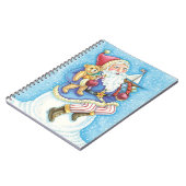 Niedliche Weihnachten, Weihnachtsmann auf Snowball Notizblock (Linke Seite)